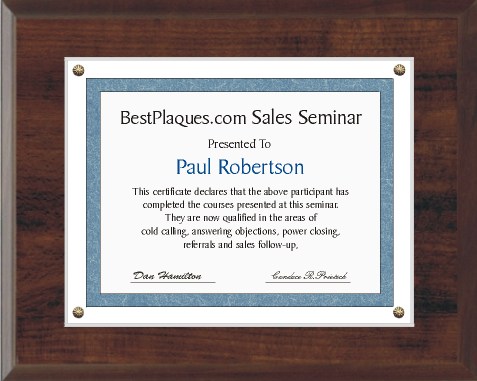 Certificate Plaques !2x15