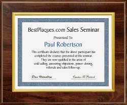 Certificate Plaque for 11x14