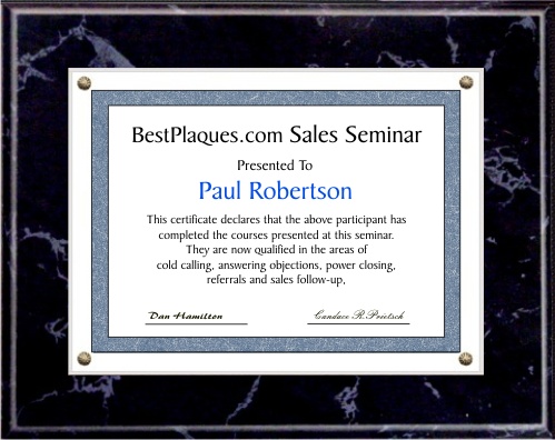 Certificate Plaque Large