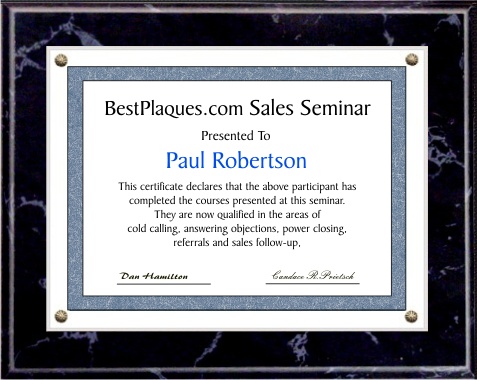 Certificate Plaque