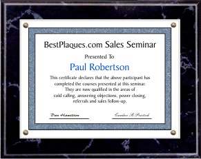 Certificate Plaque