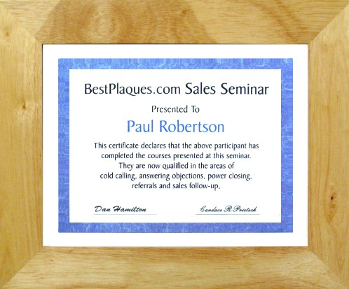 Certificate Frame Oak
