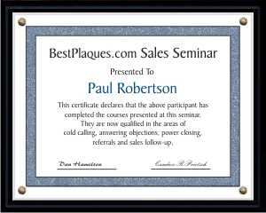 Certificate Plaques SOLID BLACK