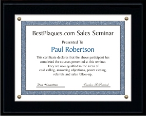 Certificate Plaques SOLID BLACK for 9x12