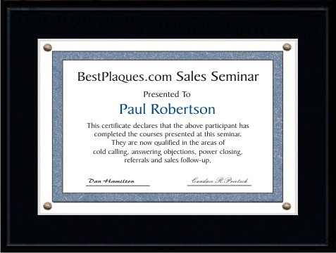 Certificate Plaques 6x8 Matte Black
