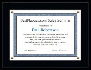 Certificate Plaques Matte Plaque