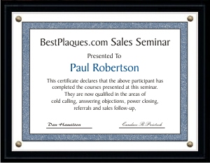 Certificate Plaques Matte Plaque