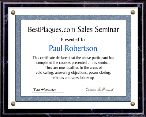 Certificate Plaque