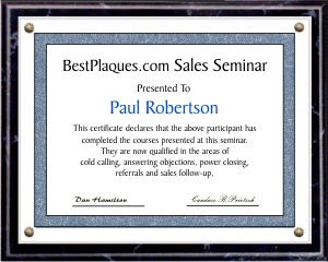 Certificate Plaque 8x10