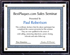 Certificate Plaque