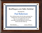 Certificate Plaque 5x7