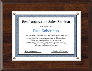 Certificate Plaque 11x14