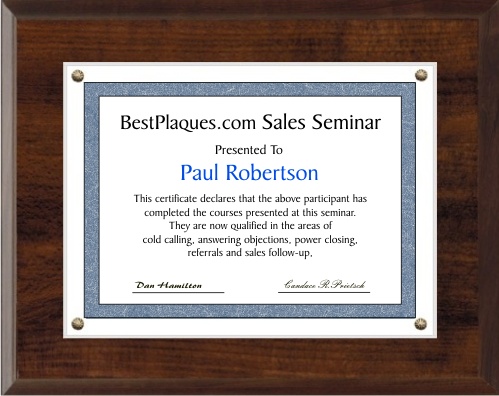 Certificate Plaque