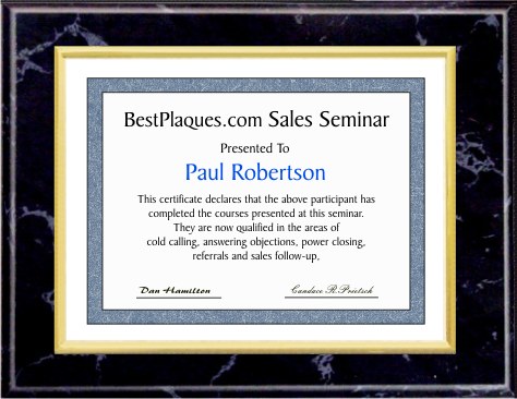 Certificate Plaque