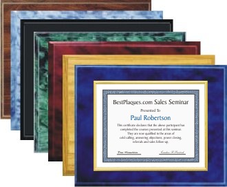 Certificate Plaque Gold Frame 12x15