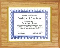 Certificate Plaque Oak