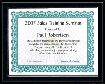 Certificate Plaques Black