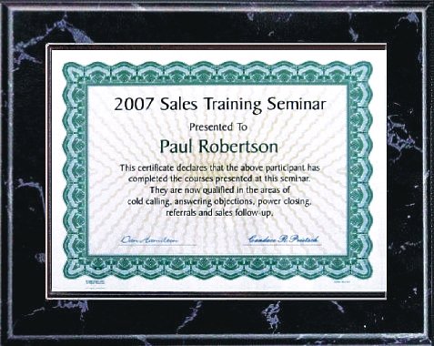 Certificate Plaques
