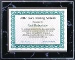 Certificate Plaques for 5x7 Photo Black Marble