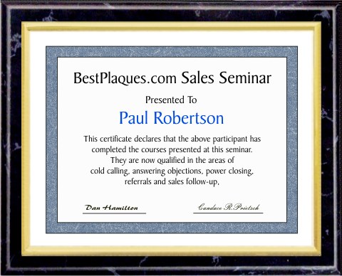 Certificate Plaque Marble