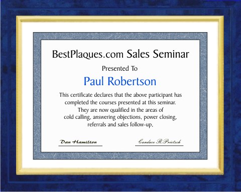Certificate Plaque Marble