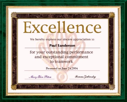 certificate plaque