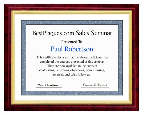 Certificate Plaque Marble