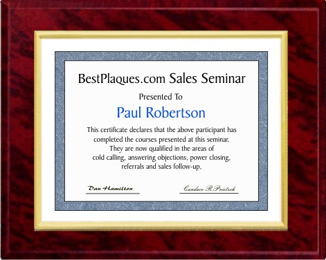 Certificate Plaque