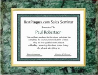 Certificate Plaques Green Marble