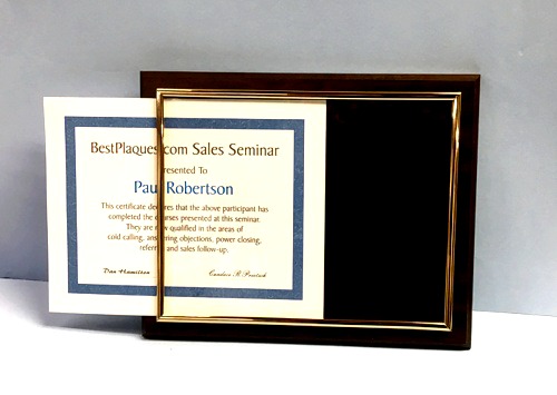 Certificate Plaques Black Slide In