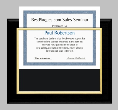 Certificate Plaques Slidein hand