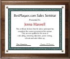 Certificate Plaques Genuine Walnut for 5x7