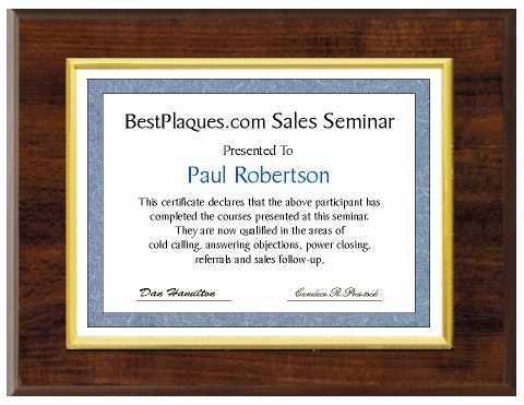 certificate plaques