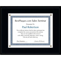 11X14 Certificate Plaque Kits Solid Matte Black Style - 15X18 Plaque