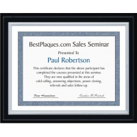 8.5x11 Certificate Plaques Silver Slide In Solid Black Matte Style - 10.5x13 Plaques