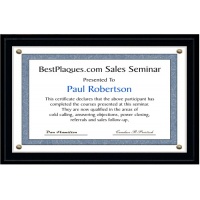 8.5X14 Certificate Plaque Kits Solid Matte Black Style - 10.5X16 Plaque