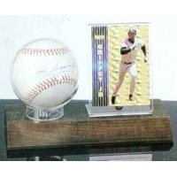 Baseball & Card Walnut Base Display