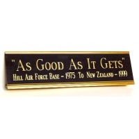 8" Metal Desk Nameplate Gold Color - Free Engraving