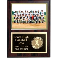 5X7 Memory Mate Deluxe Plaques Walnut Style - 9X12 Plaque Fits a 5X7 Photo With Sports Emblem