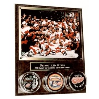 Horizontal Photo & 3 Hockey Puck Assembled Plaque - Item #MRP3X