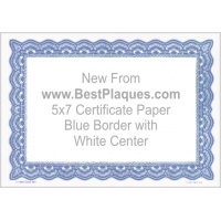 5 x 7 Certificate Paper - Blue with White Center 100 Sheets per Pack