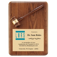 11x15 Deluxe Genuine Walnut Gavel Plaque