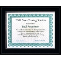 5X7 Best Value Slide In Plaque Kits Matte Black Style - 7X9 Plaque holds a 5x7 Certificate