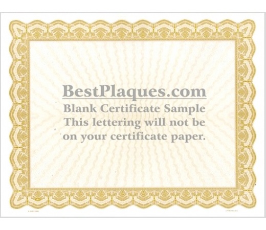 8.5 x 11 Certificate Paper - Gold 25 Sheets per Pack