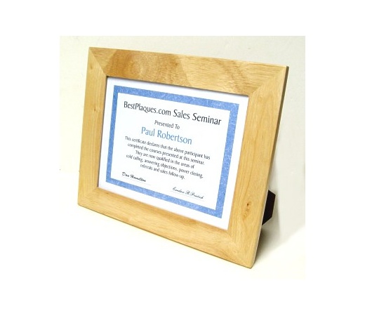 8.5 x 11 Certificate Frame Oak - Oak Quality Wood Frame Holds 8.5 x 11 Certificate