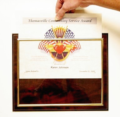 Certificate Plaques Slidein hand